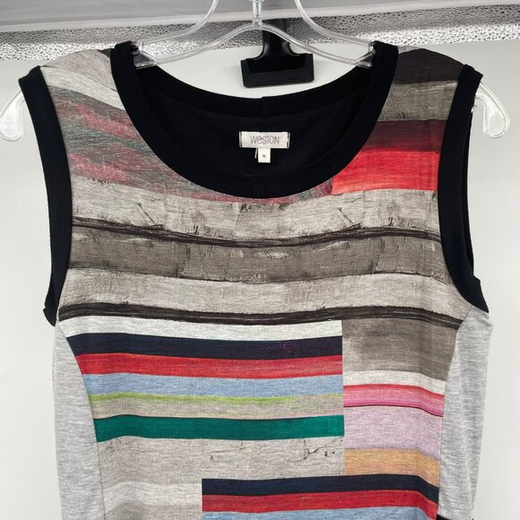 WESTON Womens Bodycon Sheath Dress Sleeveless Colorful Size Medium New - Picture 2 of 9